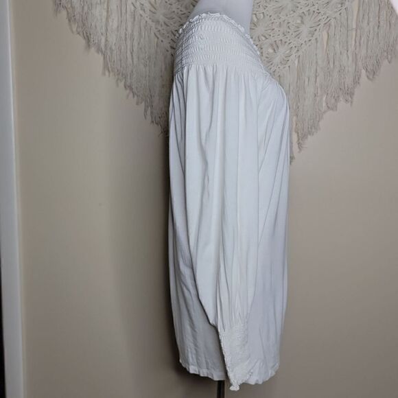 Newport News Off Shoulder Elastic Stretch Tunic Top Size Small - Picture 9 of 11